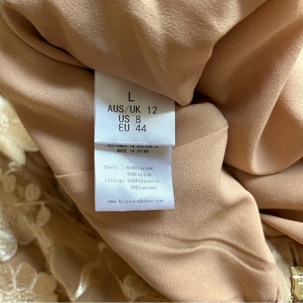 NEW  BRONX AND BANCO Jasmine Gold Gown Maxi Dress Gold Sequin Floral - Picture 13 of 14